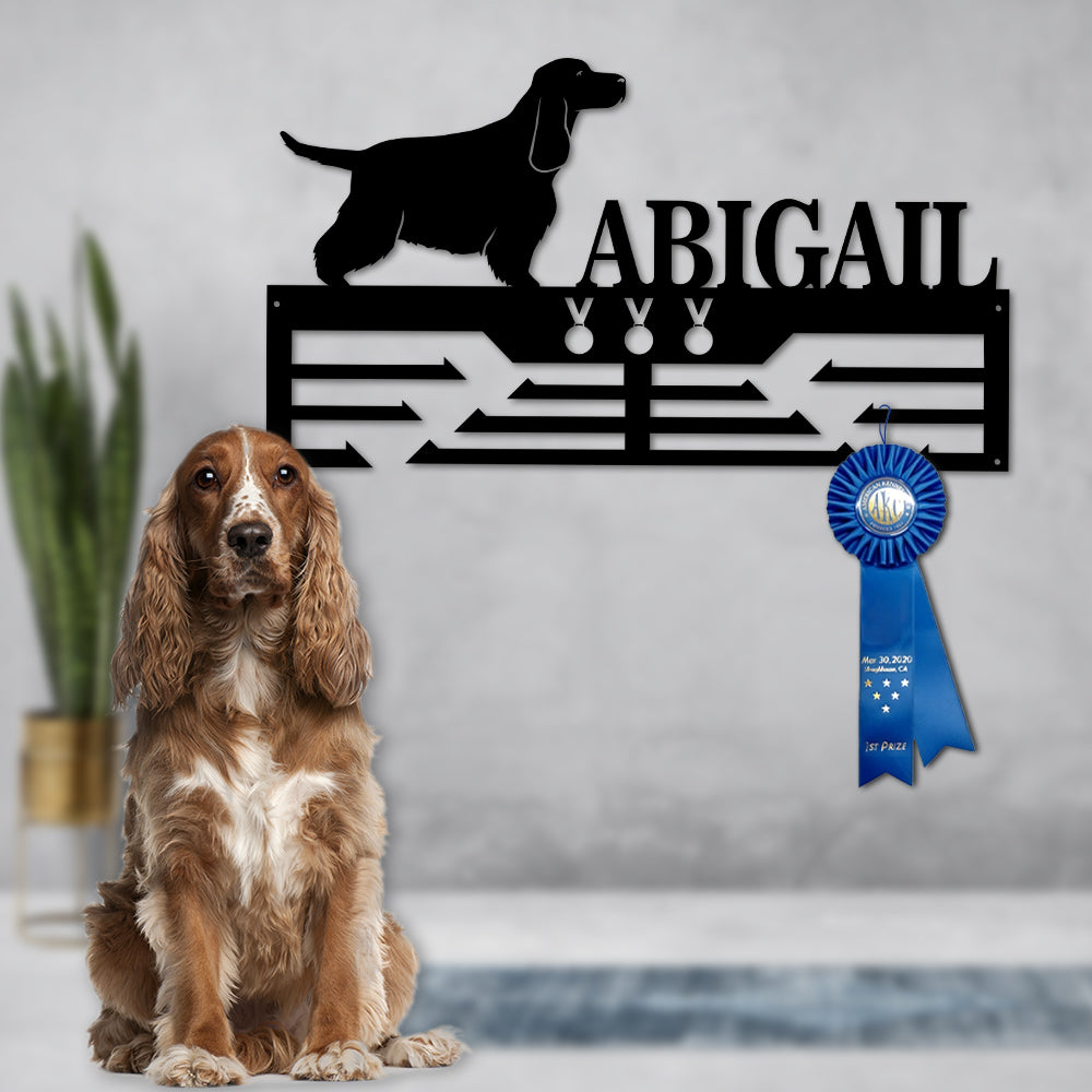 Personalized Cocker Spaniel Dog Award Cut Metal Sign