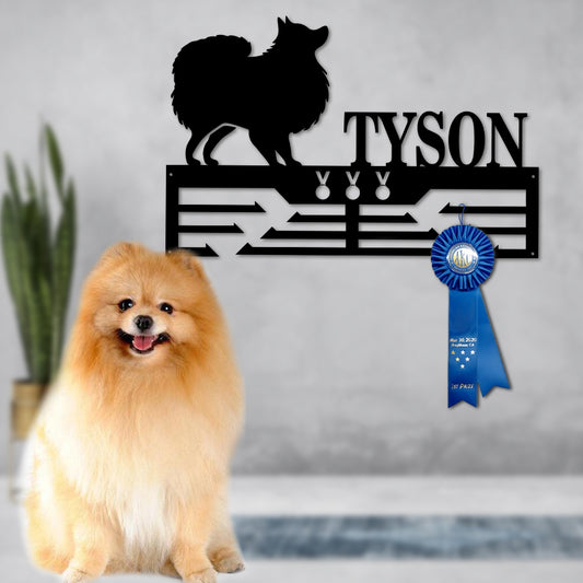 Personalized Pomeranian Dog Award Cut Metal Sign