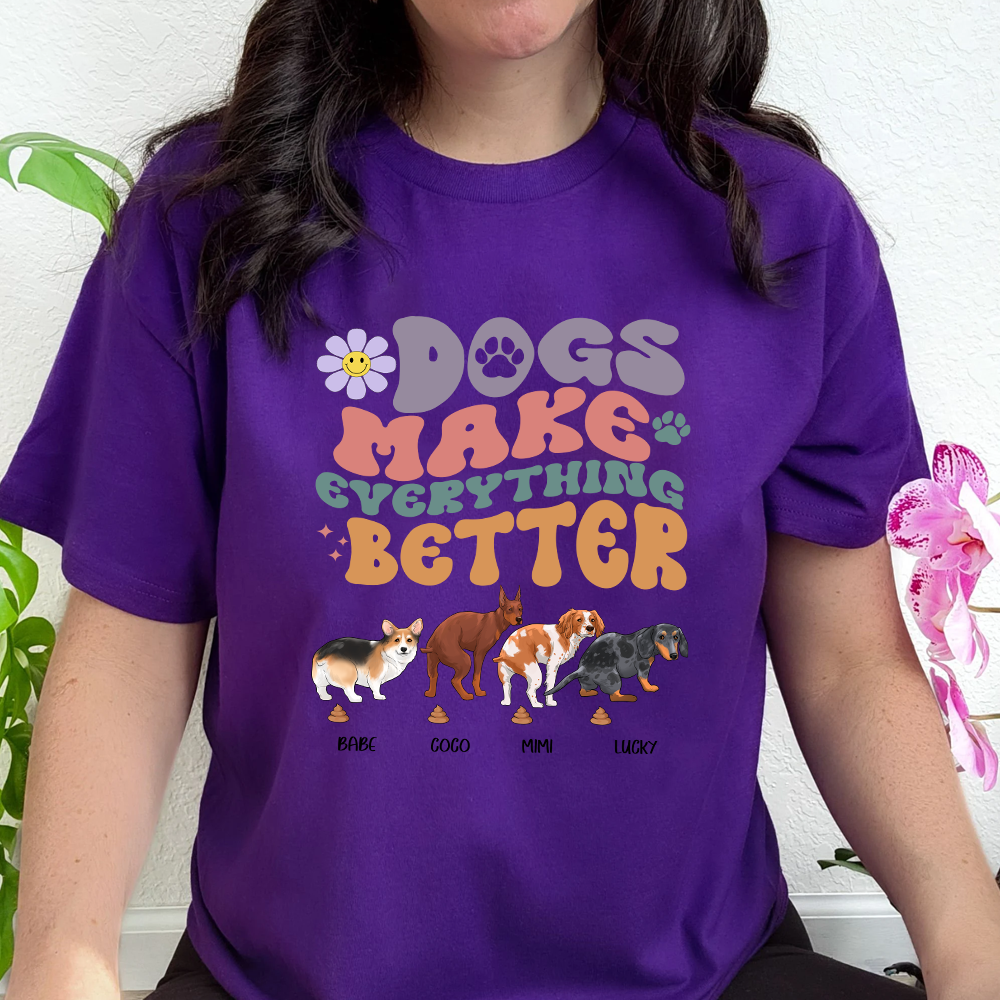 Dogs Make Everything Better Long Sleeve Tshirt main image 1