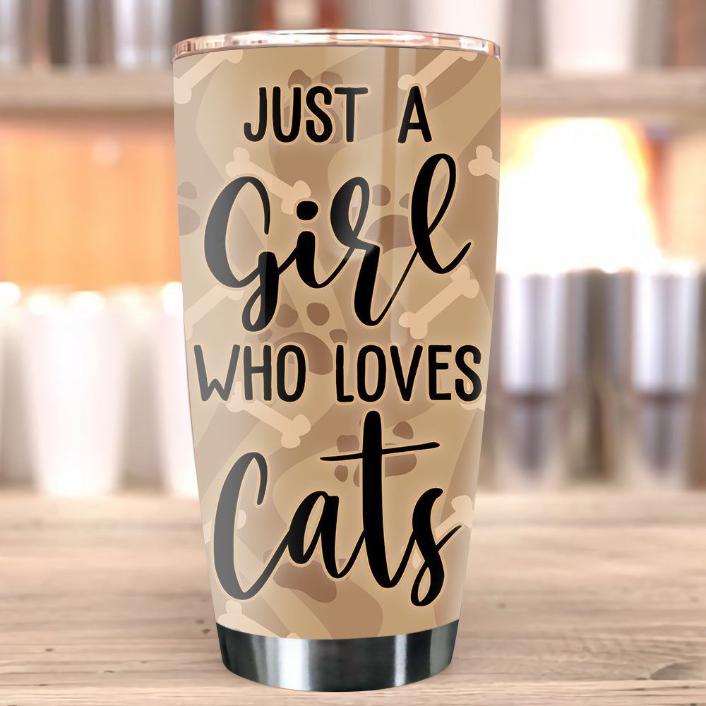 Personalized Just A Girl Who Loves Cat Tumbler