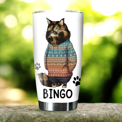 Personalized Funny Cat Christmas Tumbler