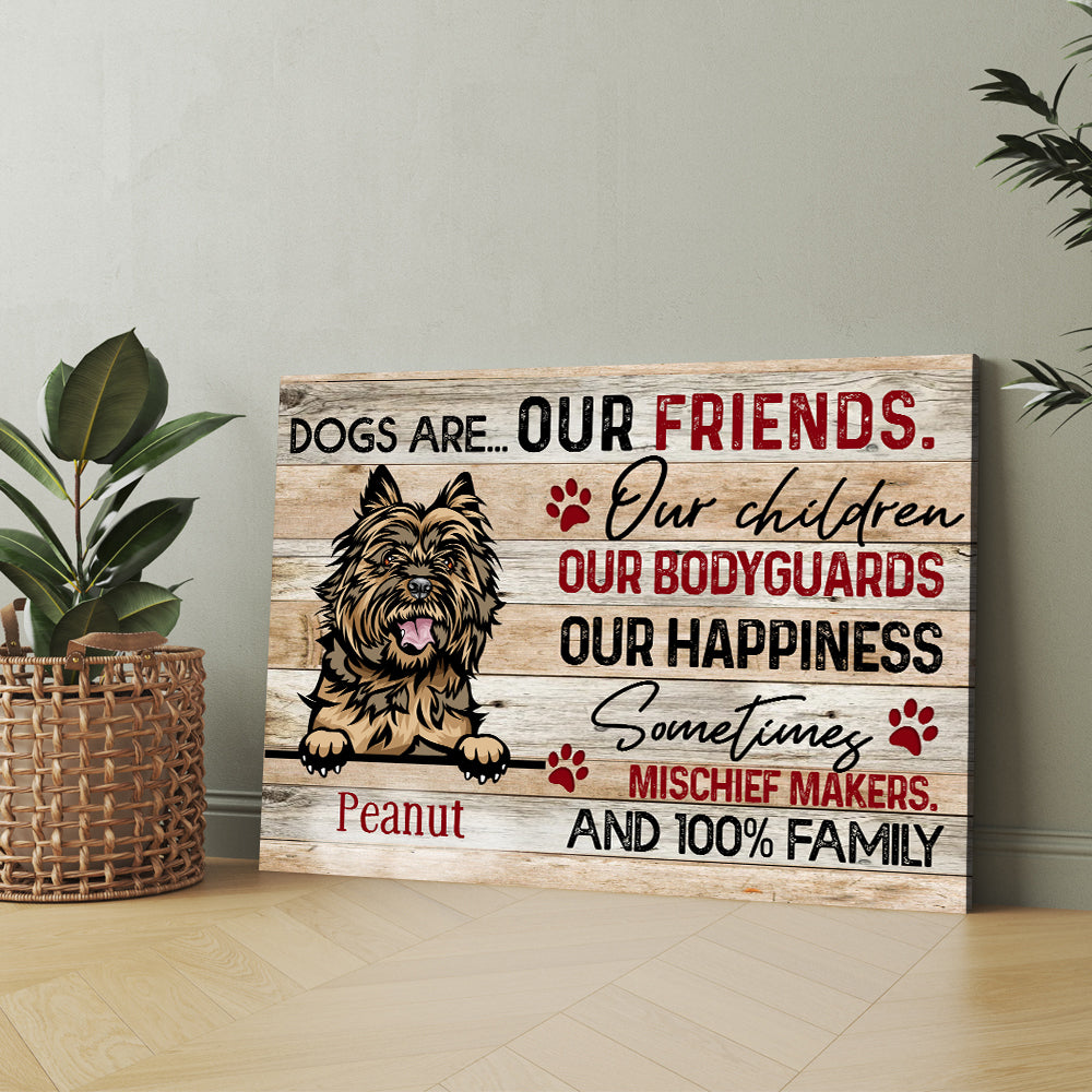 Personalized Dogs Are Our Friends Our Children Our Bodyguards Our Happiness Poster Canvas