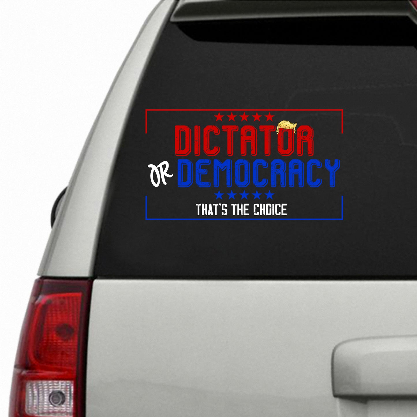 Dictator Or Democracy That Is Choice American Sticker Decal