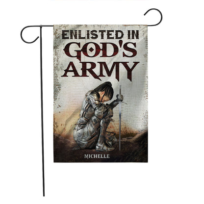 Personalized Woman Warrior Of God Enlisted In Army Of God  Flag