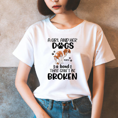 Personalized Funny Pooping Dog A Girl And Her Dog A Bond That Can Not Be Broken T-Shirt