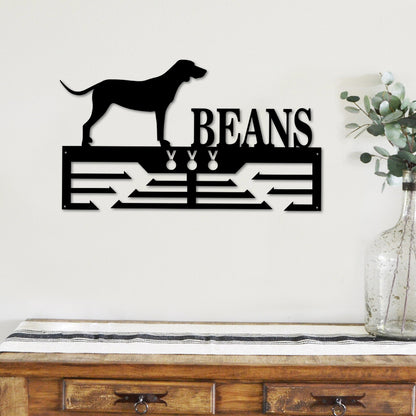 Personalized Coonhound Dog Award Cut Metal Sign