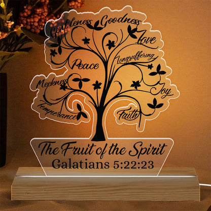 Fruit Of The Spirit Tree Galatians 5:22-23 Acrylic LED Light Night