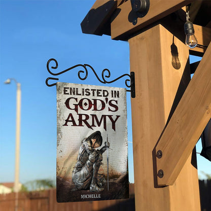 Personalized Woman Warrior Of God Enlisted In Army Of God  Flag