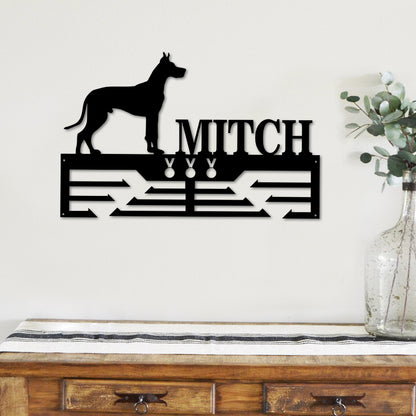 Personalized Great Dane Dog Award Cut Metal Sign