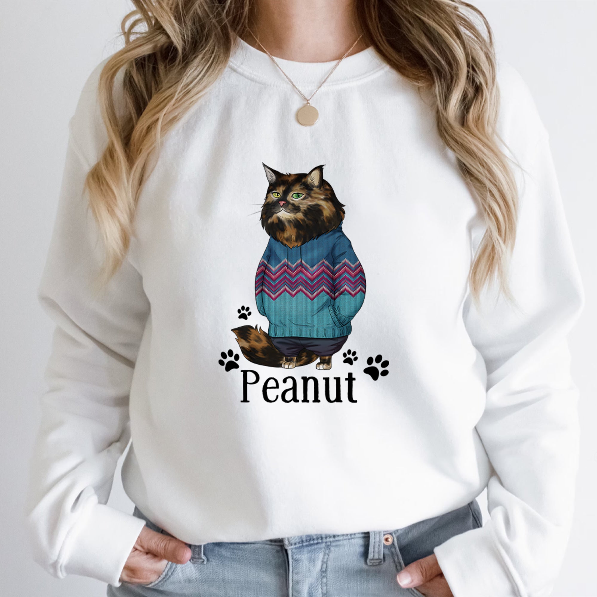 Personalized Funny Cat Christmas Sweatshirt
