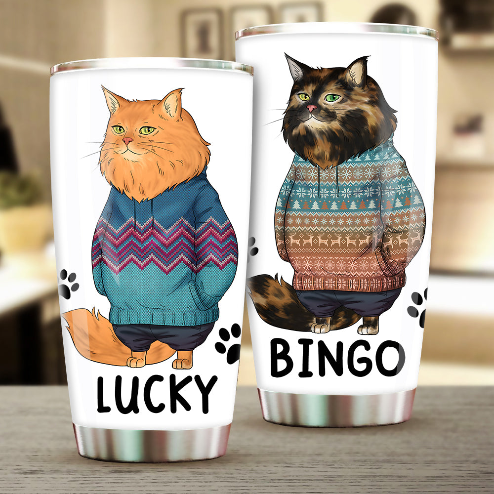 Personalized Funny Cat Christmas Tumbler