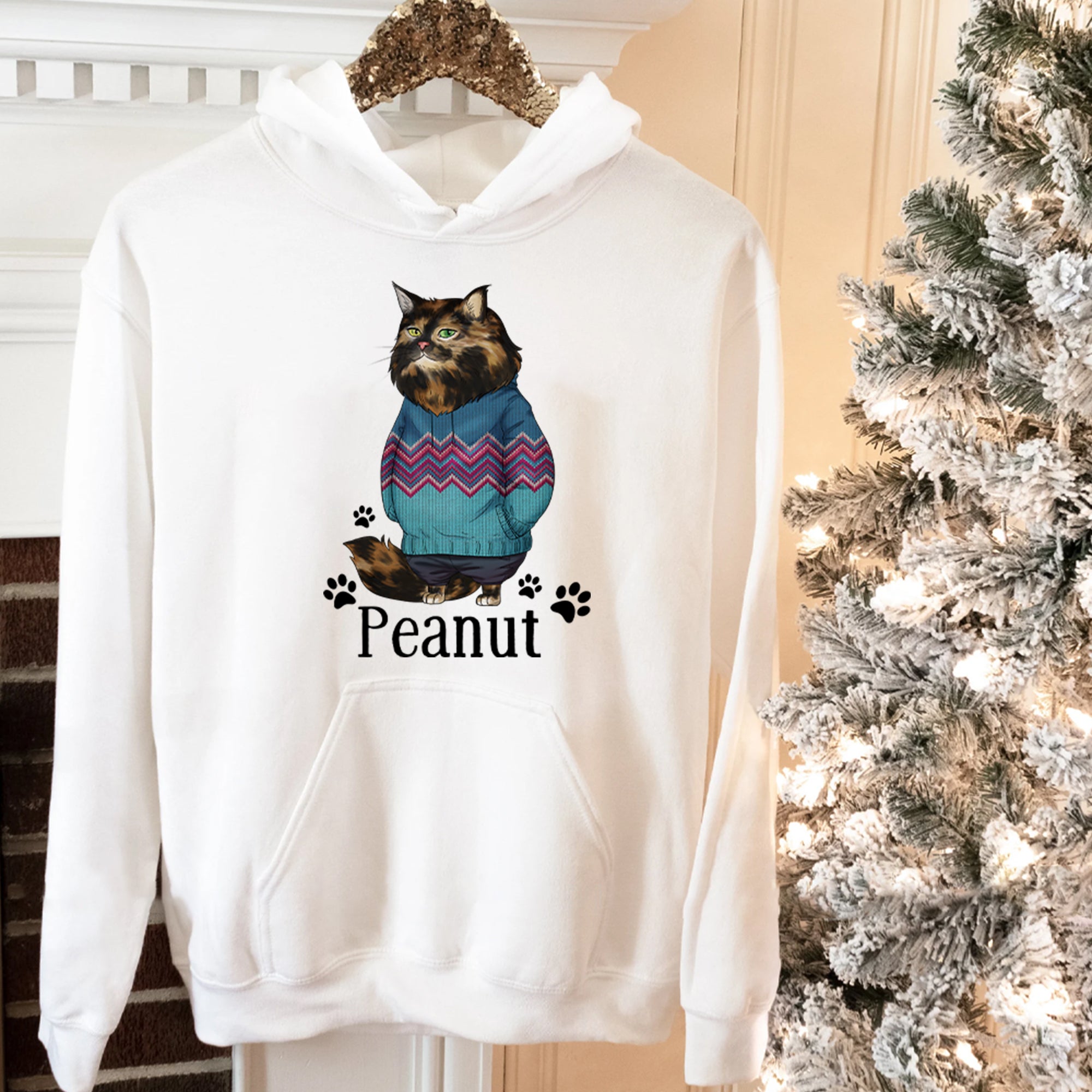 Personalized Funny Cat Christmas Hoodie