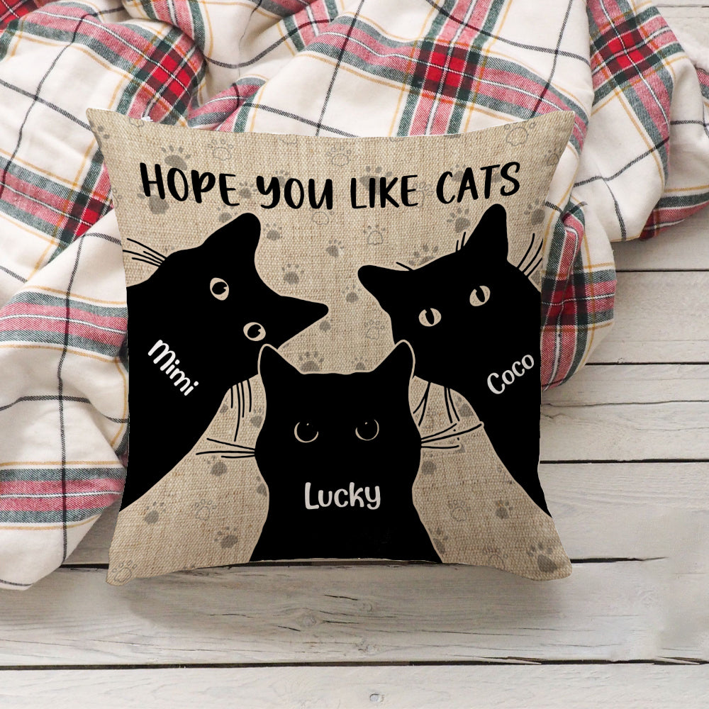 Personalized Hope You Like Cat Canvas Throw Pillow