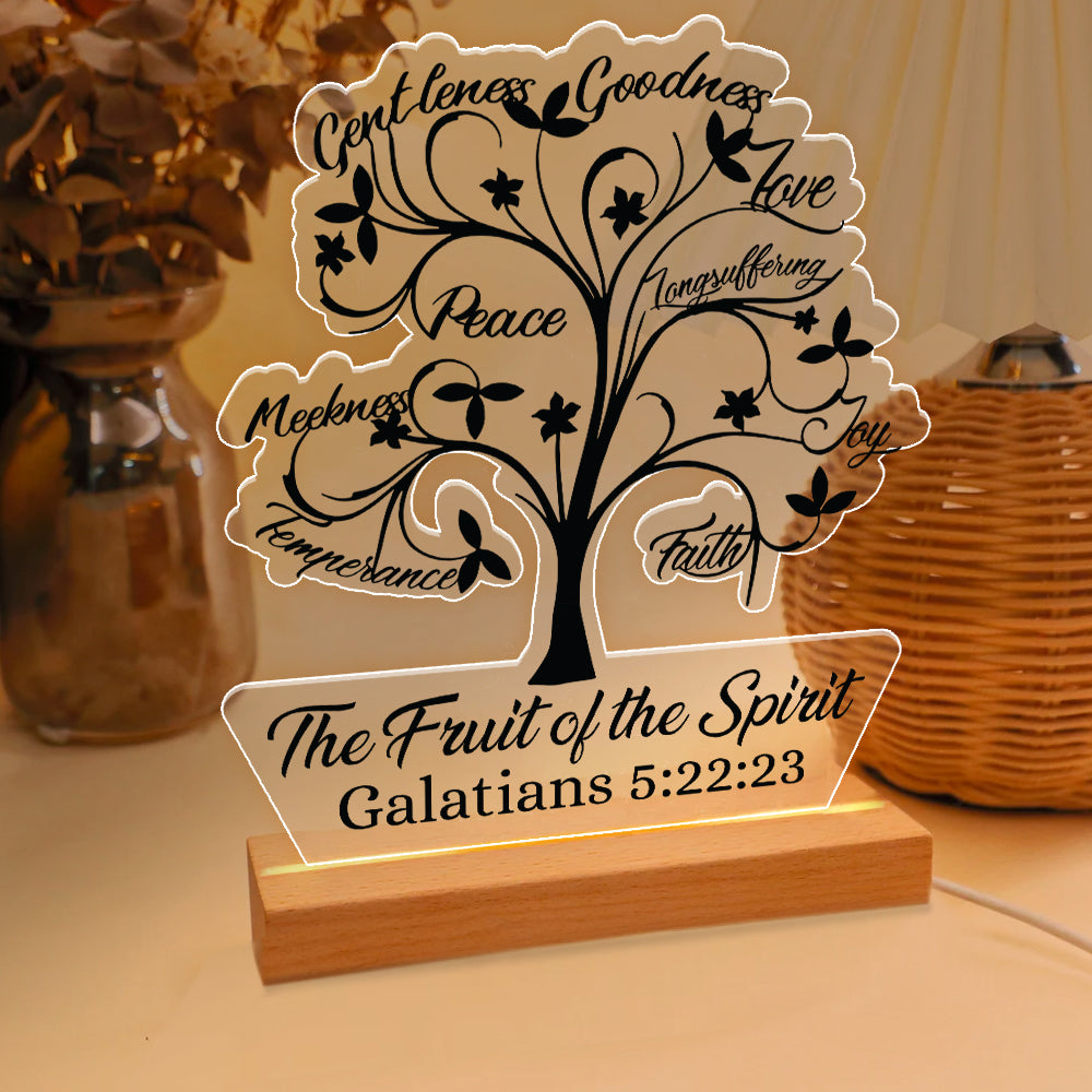 Fruit Of The Spirit Tree Galatians 5:22-23 Acrylic LED Light Night