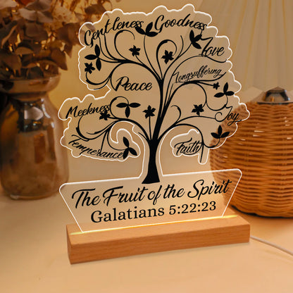 Fruit Of The Spirit Tree Galatians 5:22-23 Acrylic LED Light Night