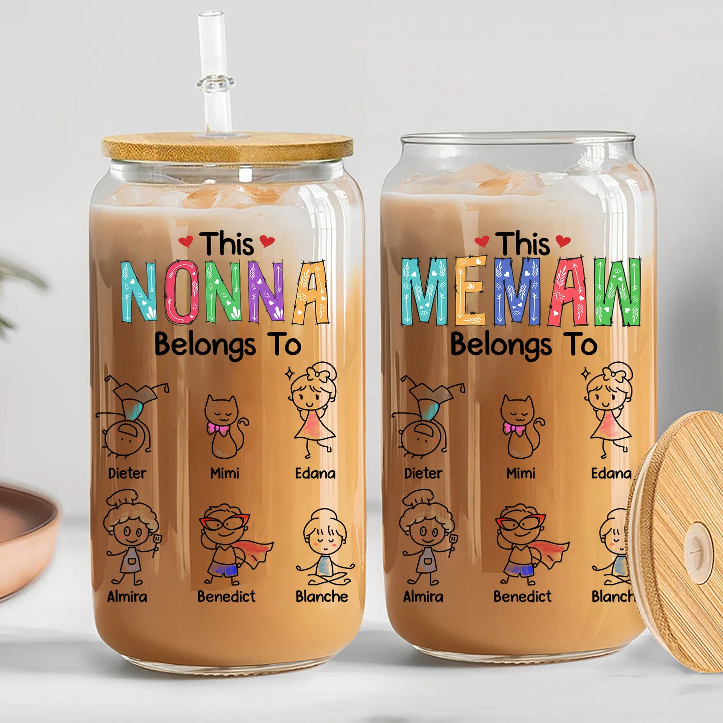 Personalized This Grandma Belongs To Fun Kids Clear Glass Can