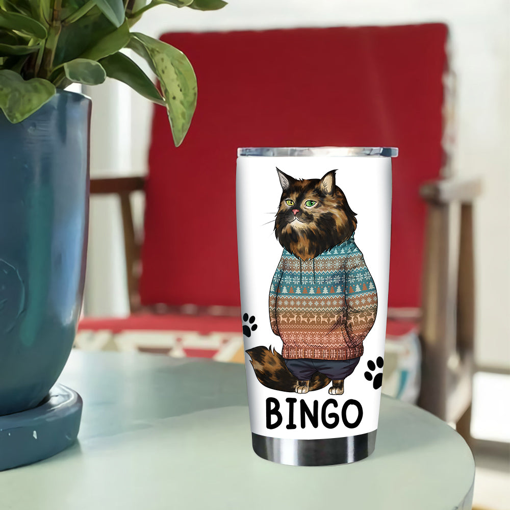 Personalized Funny Cat Christmas Tumbler