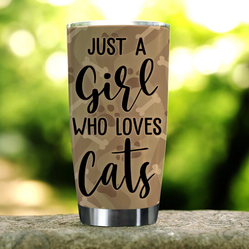 Personalized Just A Girl Who Loves Cat Tumbler