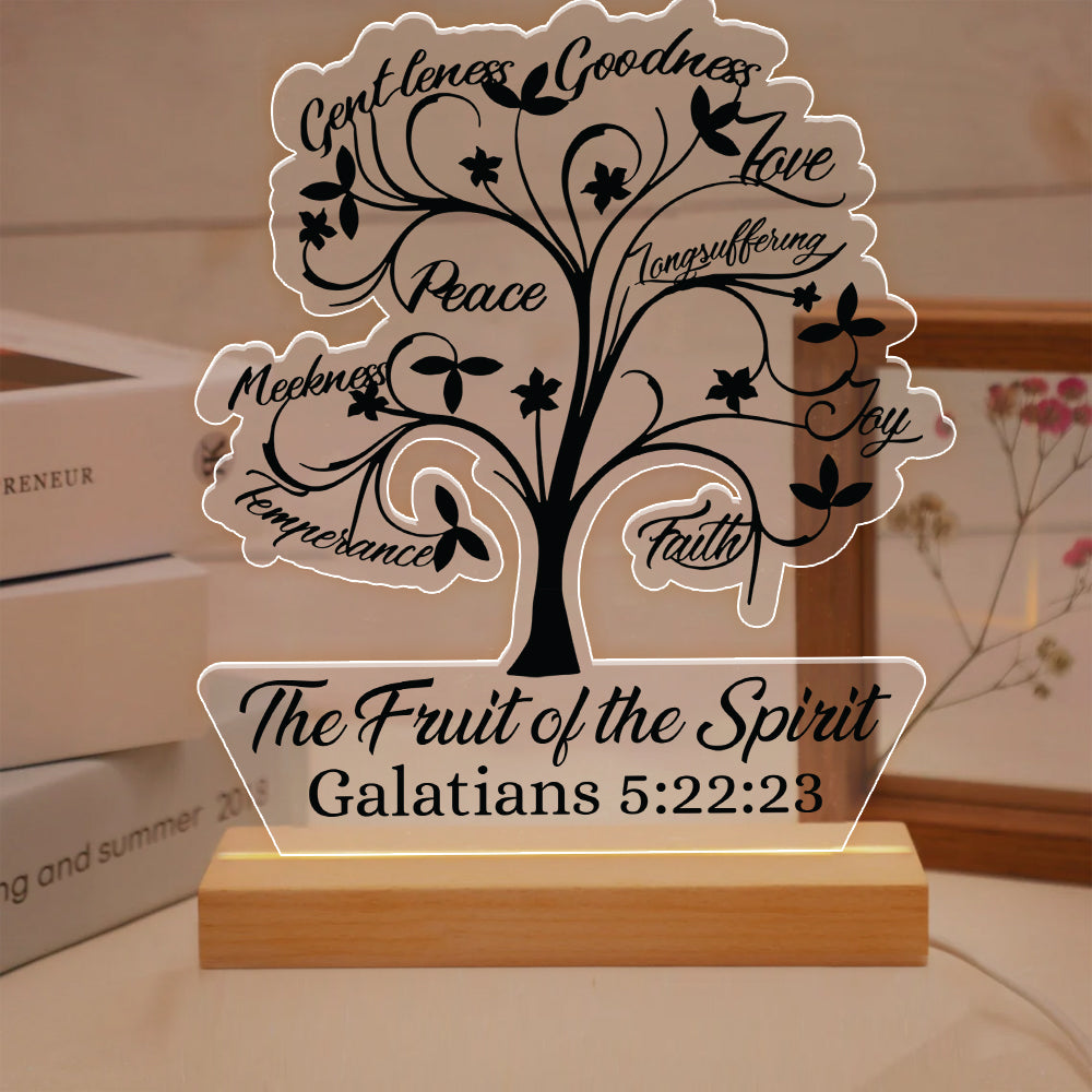 Fruit Of The Spirit Tree Galatians 5:22-23 Acrylic LED Light Night