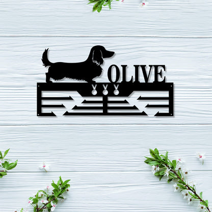 Personalized Daschund Dog Award Cut Metal Sign