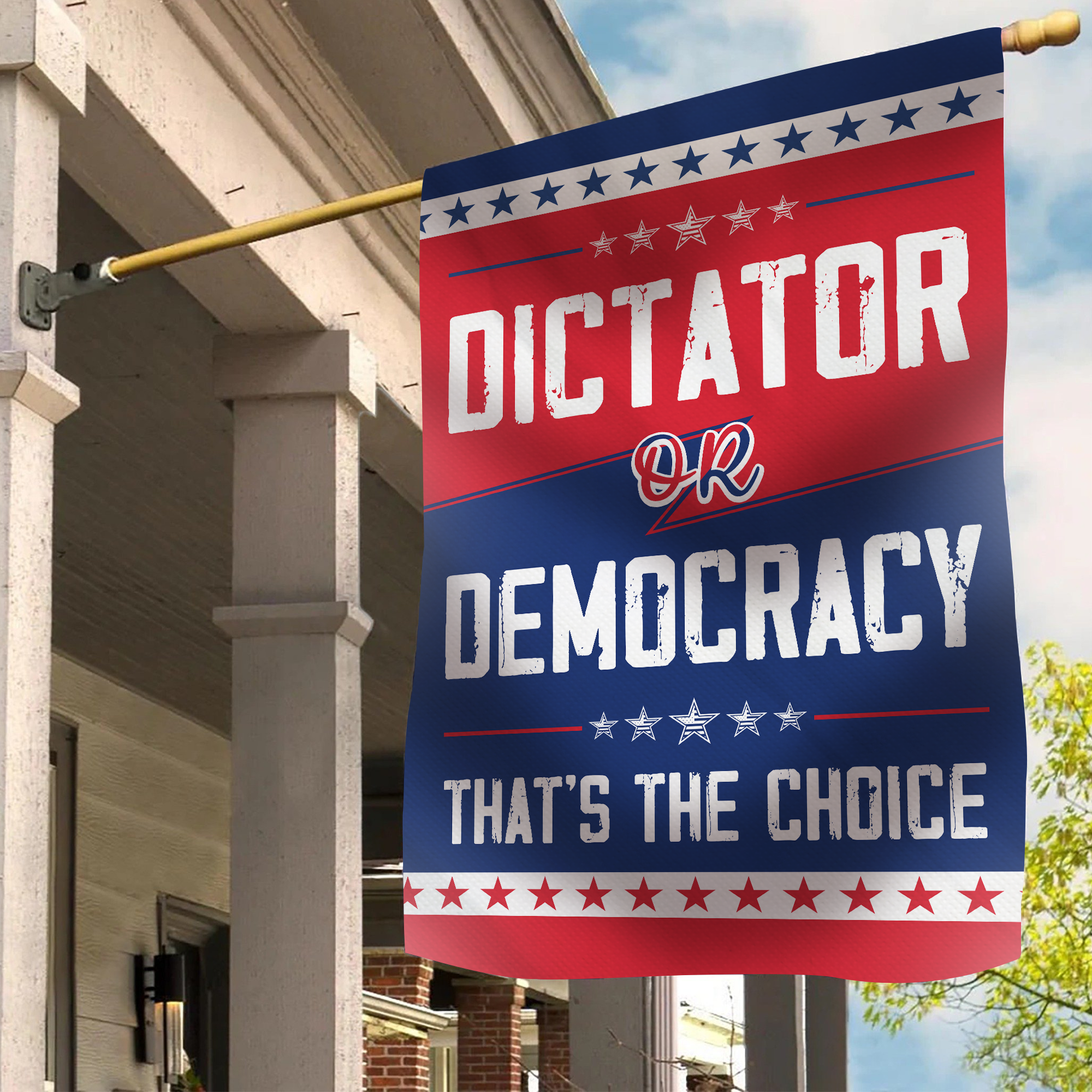 Dictator Or Democracy That Is Choice American Flag