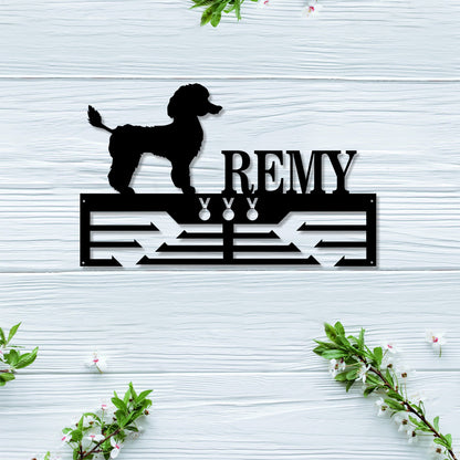 Personalized Poodle Dog Award Cut Metal Sign