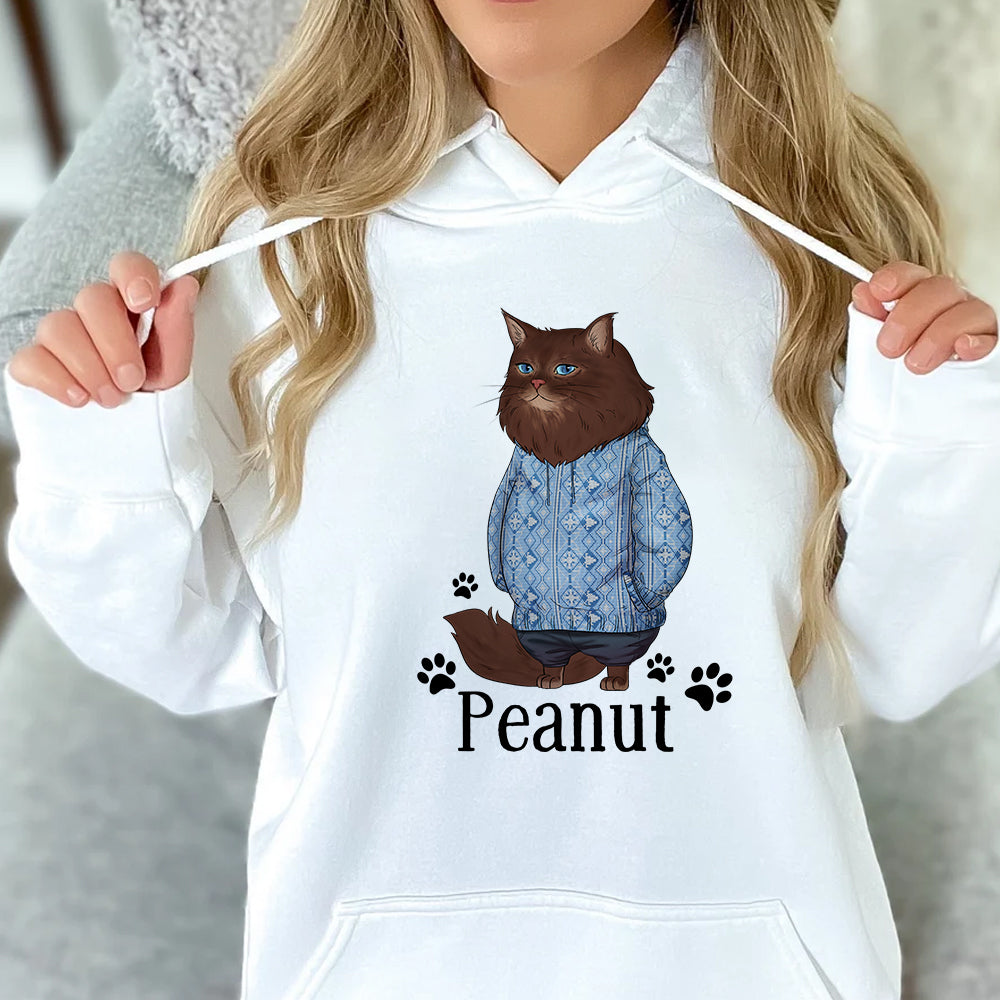 Personalized Funny Cat Christmas Hoodie