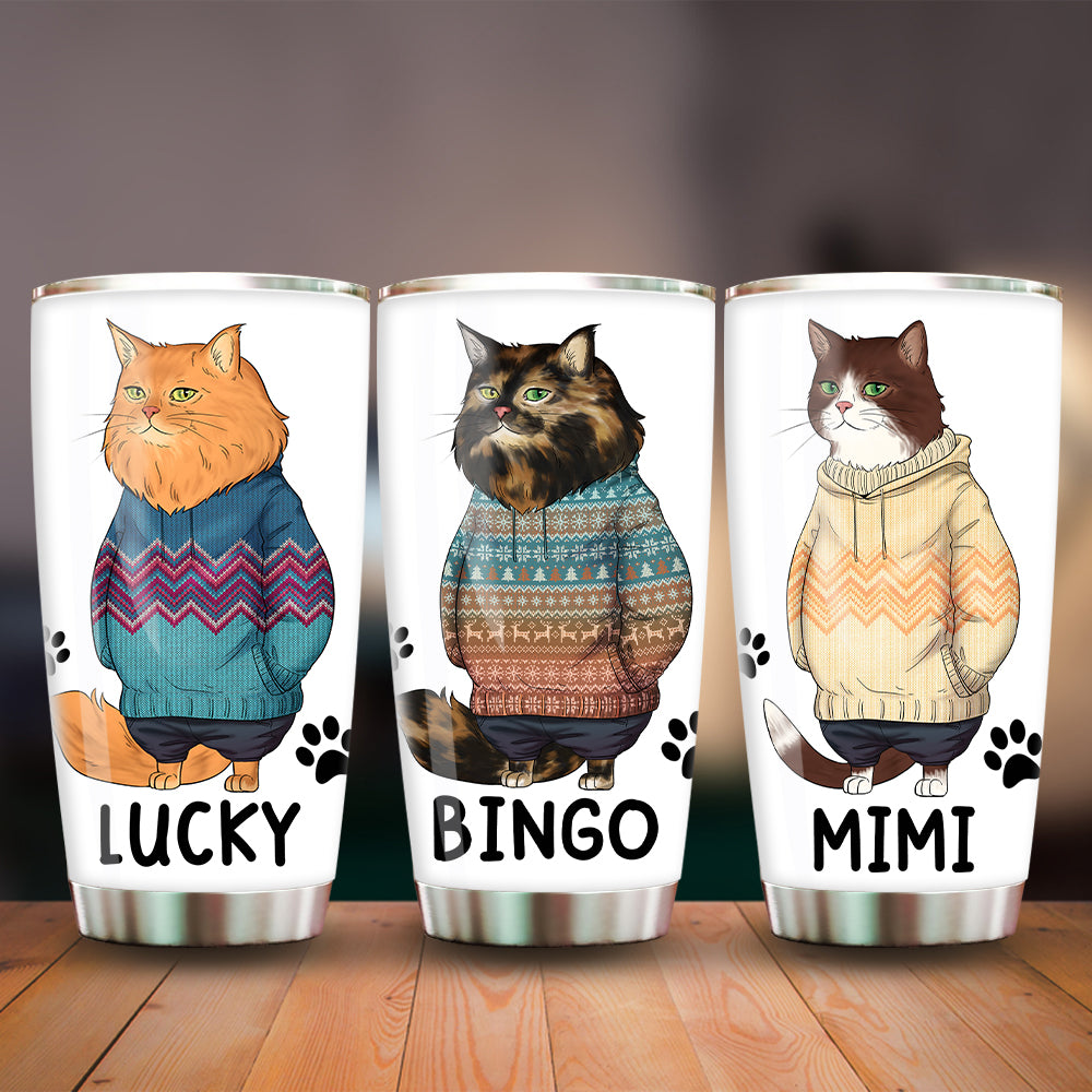 Personalized Funny Cat Christmas Tumbler