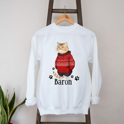 Personalized Funny Cat Christmas Sweatshirt