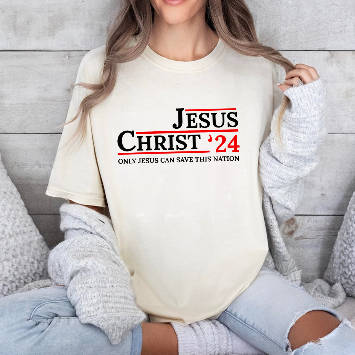 Jesus Christ ‘24 Only Jesus Can Save This Nation T-Shirt, Christian ...