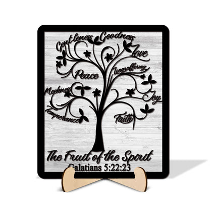 Fruit Of The Spirit Galatians 5:22-23 Tree 2 Layers Wooden Plaque