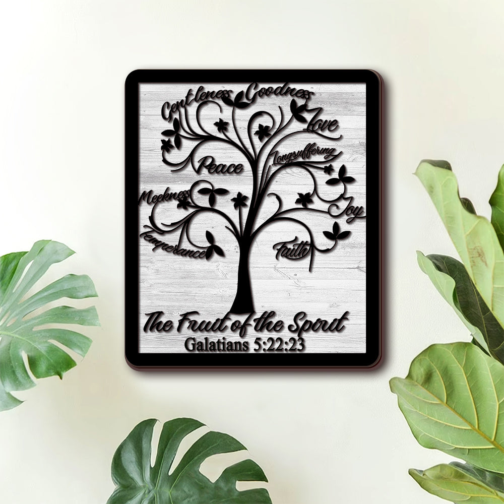 Fruit Of The Spirit Galatians 5:22-23 Tree 2 Layers Wooden Plaque