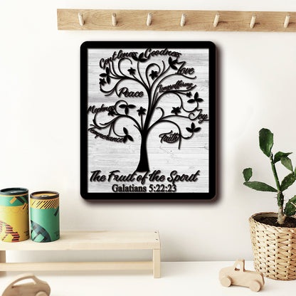 Fruit Of The Spirit Galatians 5:22-23 Tree 2 Layers Wooden Plaque