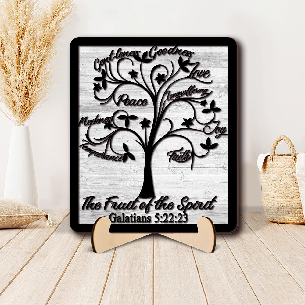 Fruit Of The Spirit Galatians 5:22-23 Tree 2 Layers Wooden Plaque