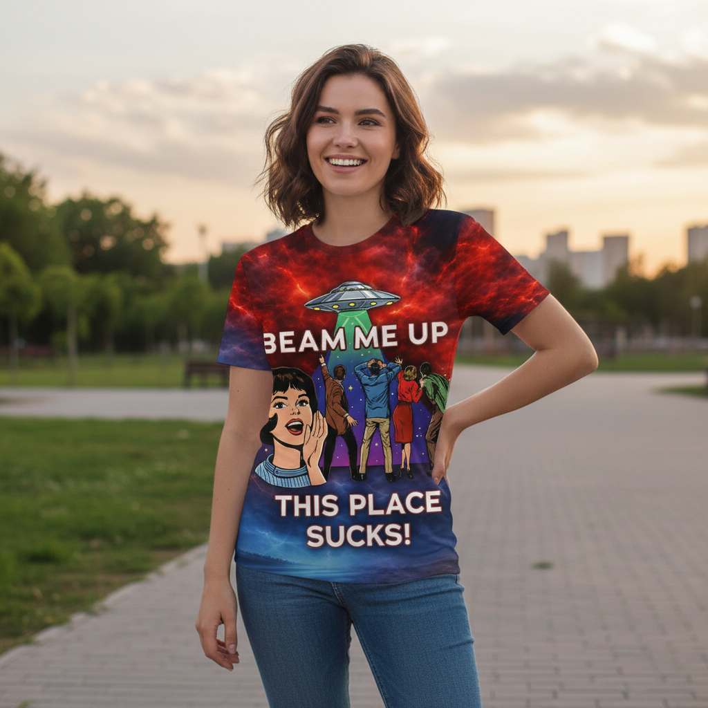 Beam Me Up This Place Sucks 3D All Over Print T-Shirt And Hoodie