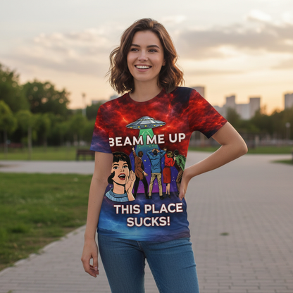 Beam Me Up This Place Sucks 3D All Over Print T-Shirt And Hoodie
