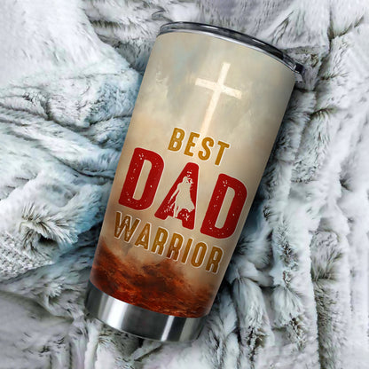 Best Dad Warrior The Dadalorian Like A Dad - Personalized Man Warrior Of God Tumbler