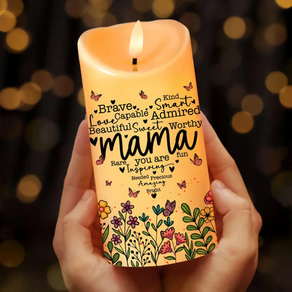 Birth Month Flower Mama You Are Rare Fun Inspiring Needed Precious - Personalized Led Candle