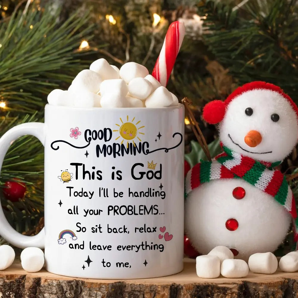 Birth Month Flower, Good Morning This Is God - Personalized Christian White Mug