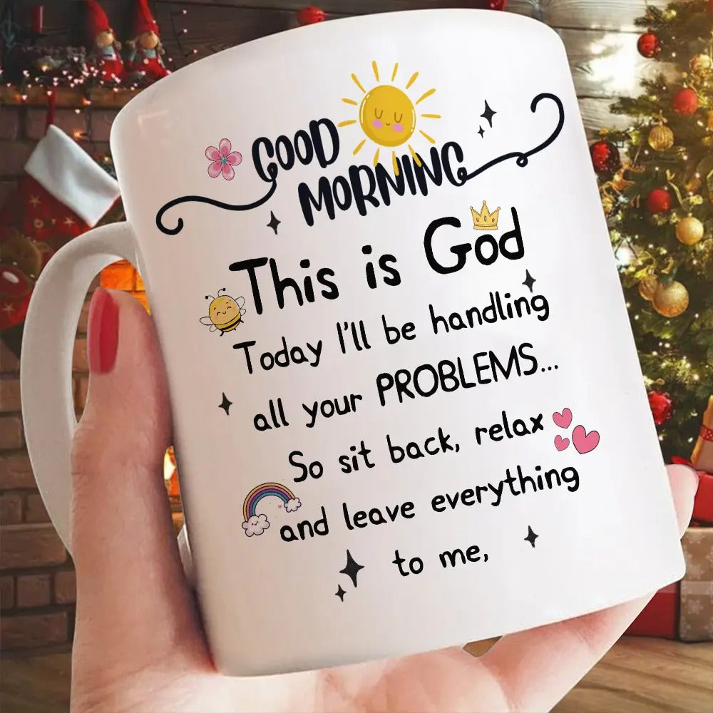 Birth Month Flower, Good Morning This Is God - Personalized Christian White Mug