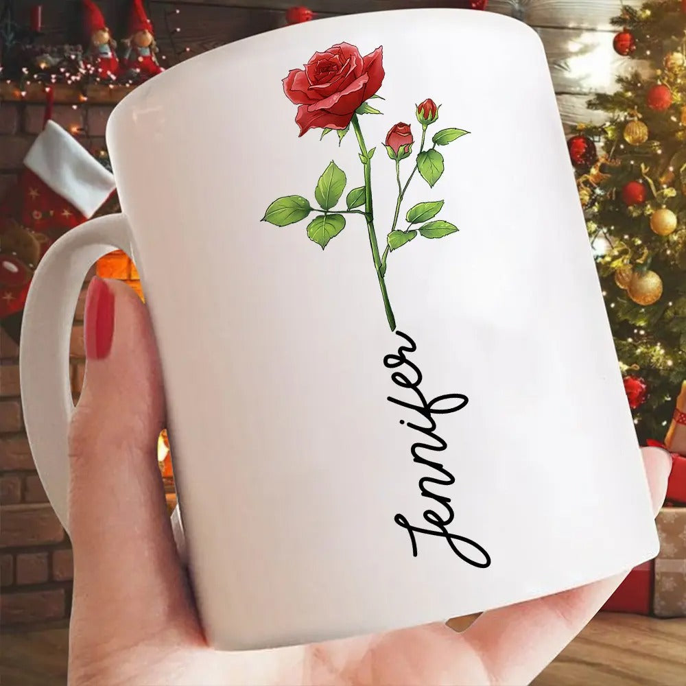 Birth Month Flower, Good Morning This Is God - Personalized Christian White Mug