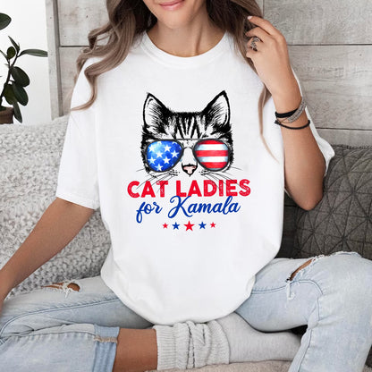 Cat Ladies for Kamala, Kamala Harris 2024 President T-Shirt