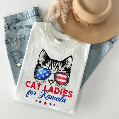 Cat Ladies for Kamala, Kamala Harris 2024 President T-Shirt