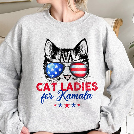 Cat Ladies for Kamala, Kamala Harris 2024 President Sweatshirt