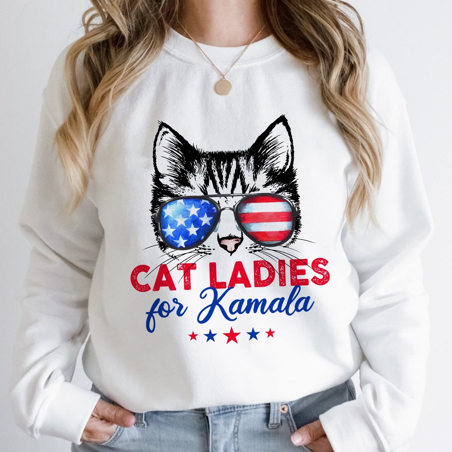 Cat Ladies for Kamala, Kamala Harris 2024 President Sweatshirt