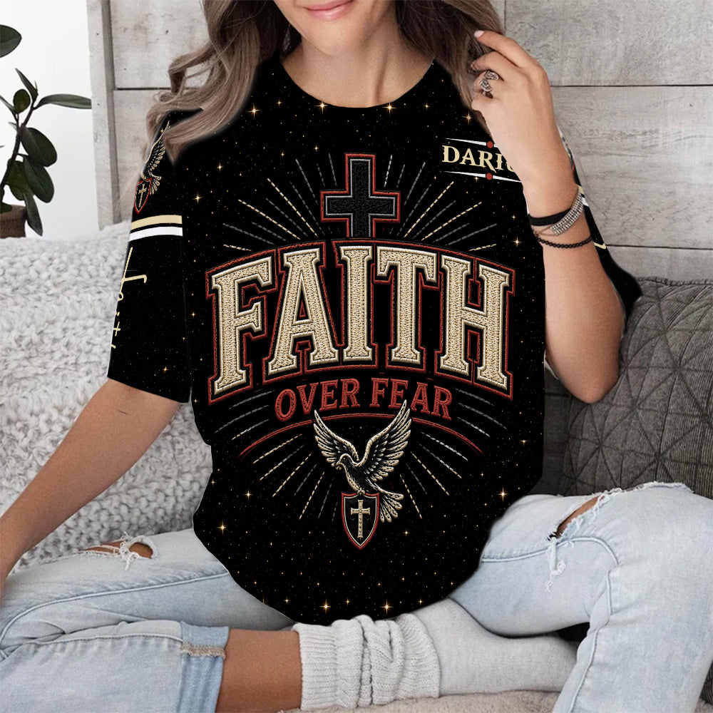 Personalized Christian Faith Over Fear Walk By Faith Not By Sight 3D All Over Print T-Shirt And Hoodie