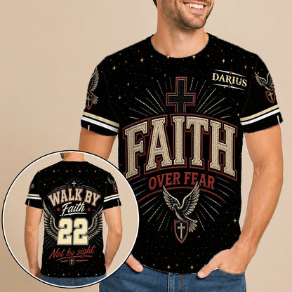 Personalized Christian Faith Over Fear Walk By Faith Not By Sight 3D All Over Print T-Shirt And Hoodie