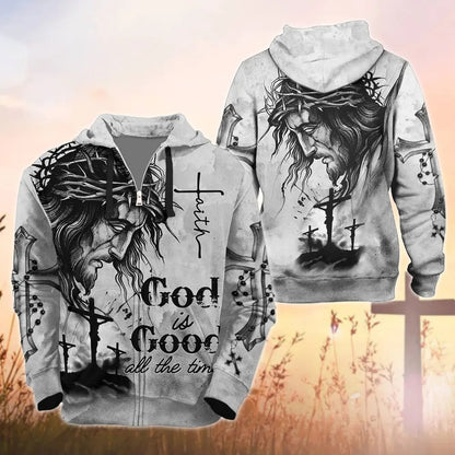 Jesus God Is Good All The Times - Inspirational Christian 3D All Over Print Sweatshirt And Hoodie