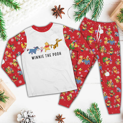 Winnie The Pooh And Friend Pajamas, Christmas Matching Holiday Pajamas Set