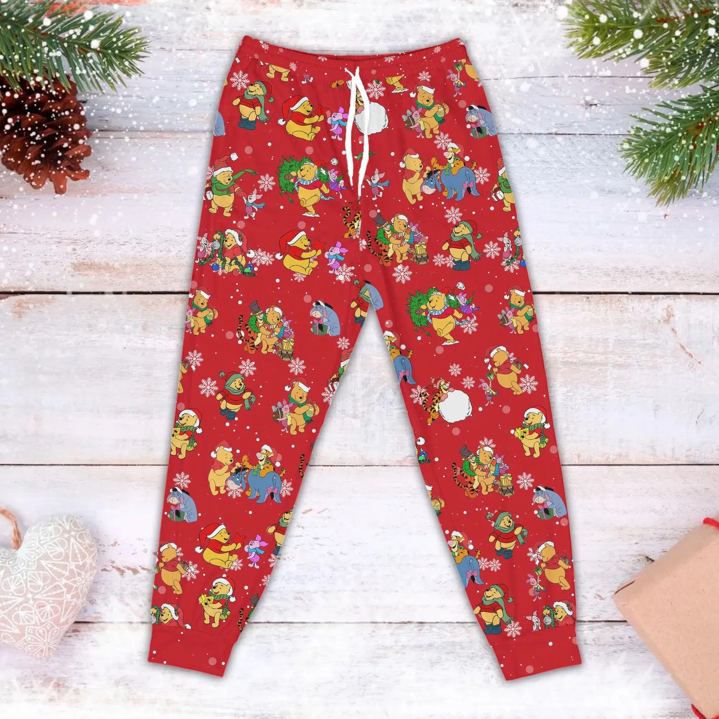 Winnie The Pooh And Friend Pajamas, Christmas Matching Holiday Pajamas Set